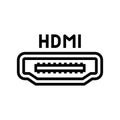 hdmi port line icon vector illustration