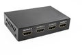 HDMI signal splitter with one input and four outputs to extend the signal of a device up to four Royalty Free Stock Photo