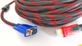 HDMI to VGA cable connector for video conversion. Royalty Free Stock Photo
