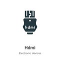 Hdmi vector icon on white background. Flat vector hdmi icon symbol sign from modern electronic devices collection for mobile Royalty Free Stock Photo