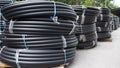 Stock of HDPE pipe in site Royalty Free Stock Photo