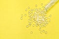 HDPE. Transparent Polyethylene granules.Plastic pellets. Plastic Royalty Free Stock Photo