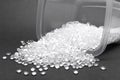 HDPE. Transparent Polyethylene granules.Plastic pellets. Plastic Royalty Free Stock Photo