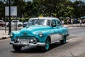 HDR american vintage car in Cuba Royalty Free Stock Photo