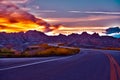 HDR Badlands Sunset Royalty Free Stock Photo