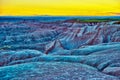 HDR Badlands Sunset Royalty Free Stock Photo