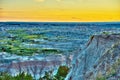 HDR Badlands Sunset Royalty Free Stock Photo