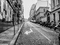 HDR black and white photos of a street in Paris Royalty Free Stock Photo