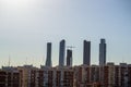 HDR of the city of Madrid with the 4 towers, in Spain Royalty Free Stock Photo