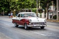 HDR classic car taxi drived in Havana Cuba Royalty Free Stock Photo
