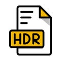 HDR File Format Icon. type file icons design. Outline Style With Long Shadow and color. vector illustration Royalty Free Stock Photo