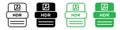 HDR image file extension icon line art vector