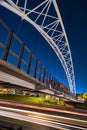 HDR image of Highland pedestrian bridge in Denver, Colorado. Taken at night Royalty Free Stock Photo