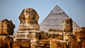 HDR Image The Sphinx and Pyramid of Khafre Royalty Free Stock Photo