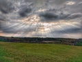 HDR image of the sun shining through the clouds Royalty Free Stock Photo