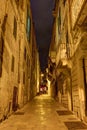 HDR image of a typical historic image of Valletta city at night