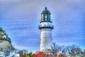 HDR Lighthouse at Cape Elizabeth, Maine, USA Royalty Free Stock Photo