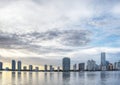 HDR of Miami Skyline Royalty Free Stock Photo