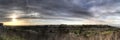 HDR panorama View on the surrounding nature of Mdina city, Malta, and dynamic skies at sunset time Royalty Free Stock Photo