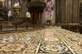 HDR photo Interior of the famous Cathedral Duomo di Milano on piazza in Milan