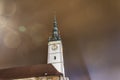 HDR photo of the Olomouc town hall tower at night, Czech republic