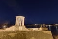 HDR photo of the Siege Bell War Memorial at night, Valletta, Malta Royalty Free Stock Photo