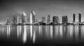 An HDR photo of the skyline of San Diego from the Coronado island. Royalty Free Stock Photo