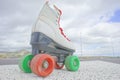 Old Vintage White Skate Boot Royalty Free Stock Photo