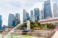 HDR Rendering of Singapore Merlion Park at Central Business Dist