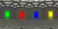 HDRI environment map, abstract spherical panorama background with colourful light sources 3d equirectangular illustration Royalty Free Stock Photo