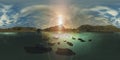 HDRI High resolution map. sunset over a mountain lake, the light over the mountain Royalty Free Stock Photo