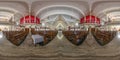 hdri 360 panorama inside empty modern catholic church in goa india in full spherical equirectangular projection, VR AR virtual Royalty Free Stock Photo