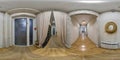 hdri 360 panorama in interior empty narrow corridor for room office with locker room and wardrobe with doors in full seamless Royalty Free Stock Photo