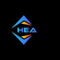 HEA abstract technology logo design on Black background. HEA creative initials letter logo concept