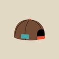 Head accessory element in modern style flat, line style. Hand drawn vector illustration of bini hat, docker cap fashion style, Royalty Free Stock Photo