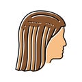 head with added buns color icon vector illustration