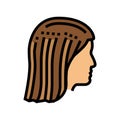 head with added buns color icon vector illustration