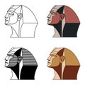 Head of the ancient Egyptian great sphinx of Giza, for tourist logo or emblem Royalty Free Stock Photo