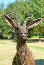 Head of antelope in metal