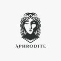 Head of Aphrodite Goddess logo vector illustration Royalty Free Stock Photo