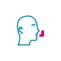 Head with asthma concept. Vector illustration decorative design