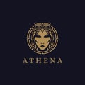 Head of Athena Goddess logo vector illustration