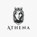 Head of Athena Goddess logo vector illustration Royalty Free Stock Photo