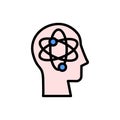 head atom icon. Simple color with outline vector elements of brain process icons for ui and ux, website or mobile application Royalty Free Stock Photo