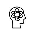 head atom icon. Simple line, outline vector elements of brain process icons for ui and ux, website or mobile application Royalty Free Stock Photo