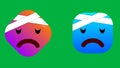 head bandage emoji in two different shapes and gradient colour isolated