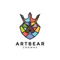 Head bear with colorful polygon logo design vector graphic symbol icon illustration creative idea Royalty Free Stock Photo