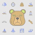 the head of a bear icon. Detailed set of color camping tool icons. Premium graphic design. One of the collection icons for Royalty Free Stock Photo
