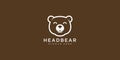 Head bear logo vector design line style Royalty Free Stock Photo