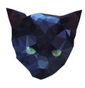 Head of black cat. Polygonal vector illustration Royalty Free Stock Photo